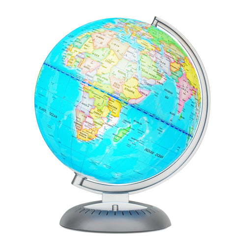 Illuminated World Globe for Kids with Stand, Built in LED for Illuminated Night View