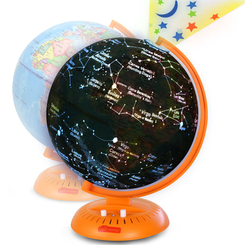 Globe for Kids: 3-in-1 World Globe with Illuminated Star Map and Built-in Projector
